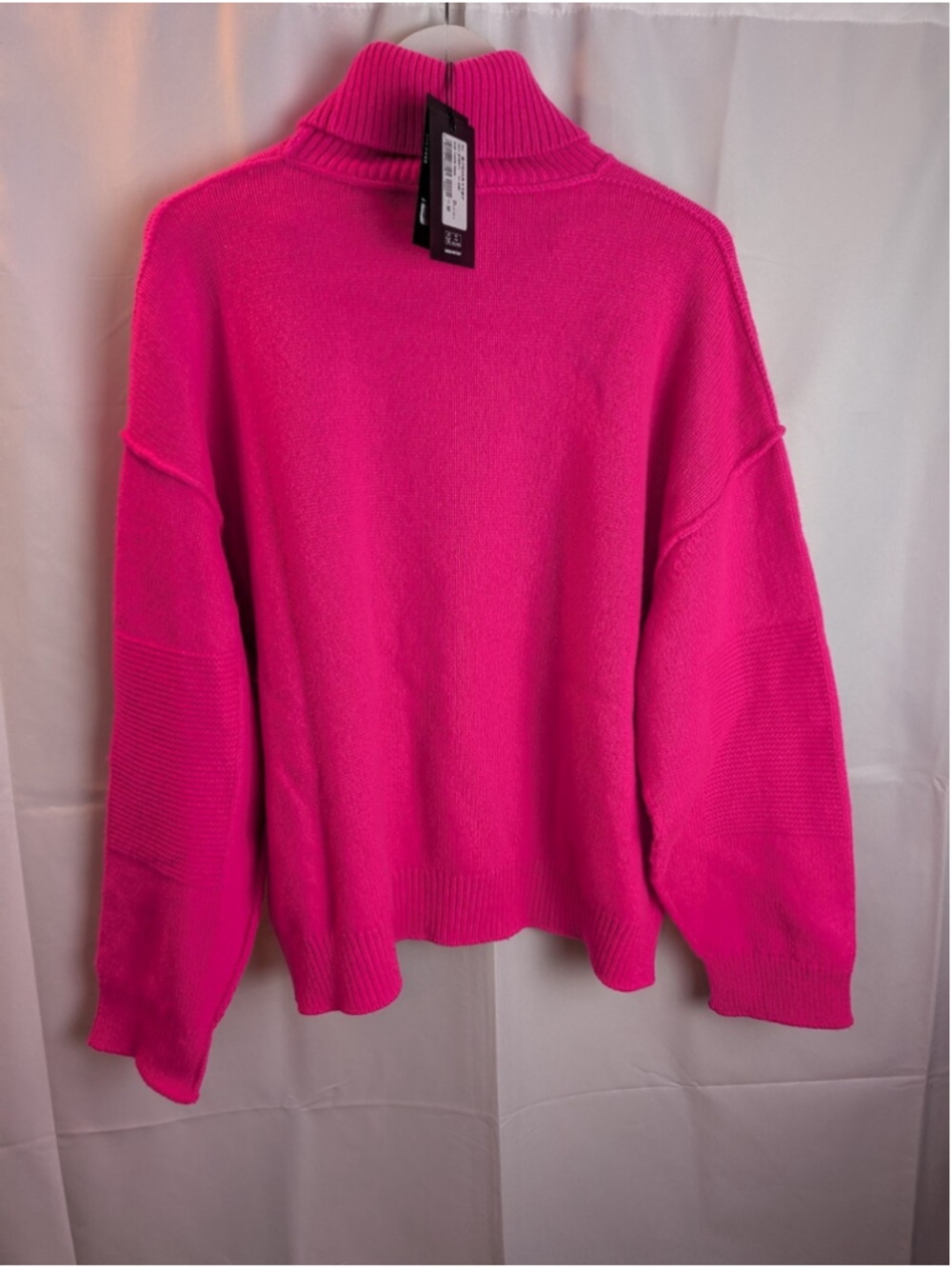 DSQUARED2 Oversized Neon Hot Pink Turtleneck Sweater Knit Luxury Pullover M BNWT - Picture 9 of 14